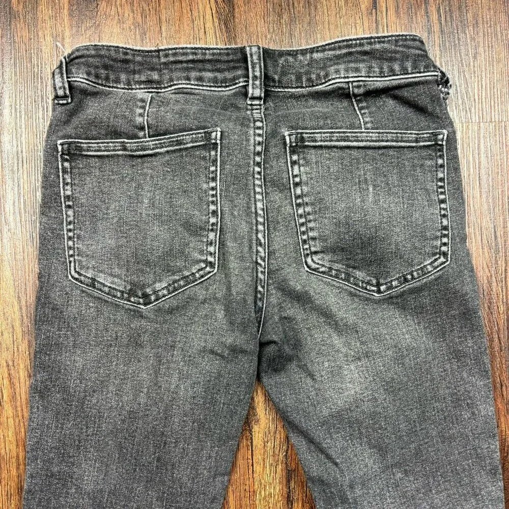 Free People We The Free Black Denim Jeans Zipper Accents Women's Size 25 - Picture 4 of 12